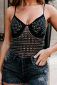 Instant Icon Studded Mesh Bodysuit (Black) - NanaMacs