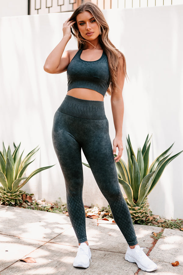 Impossible To Ignore Seamless Mineral Washed Leggings (Black) - NanaMacs