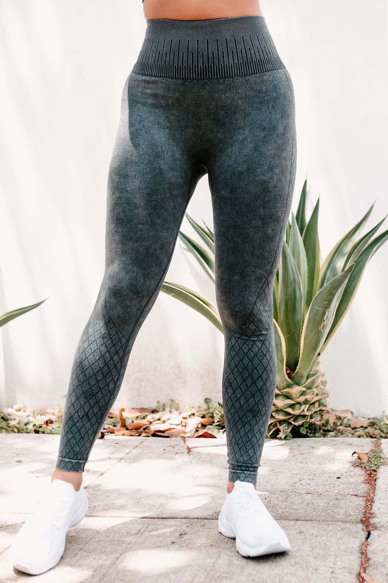 Impossible To Ignore Seamless Mineral Washed Leggings (Black) - NanaMacs