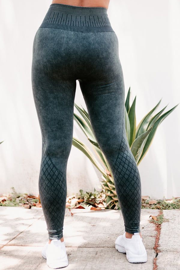 Impossible To Ignore Seamless Mineral Washed Leggings (Black) - NanaMacs