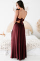 Farryn Tie-Back Crochet-Lace Maxi Dress (Red Brown) - NanaMacs