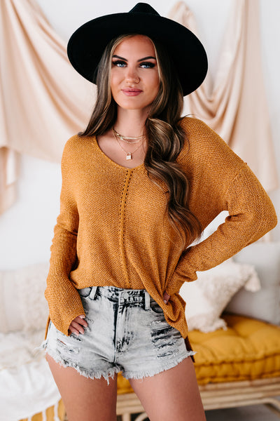 Charlise Relaxed Fit Open Knit Sweater (Camel) - NanaMacs