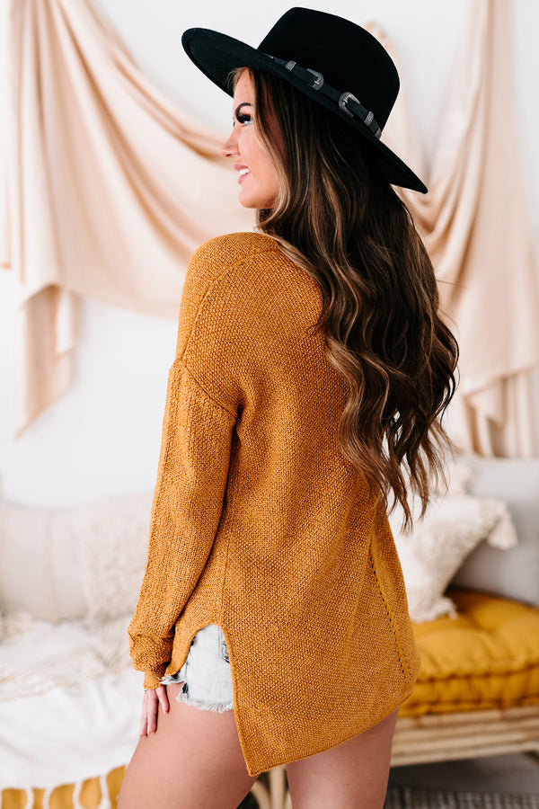 Charlise Relaxed Fit Open Knit Sweater (Camel) - NanaMacs