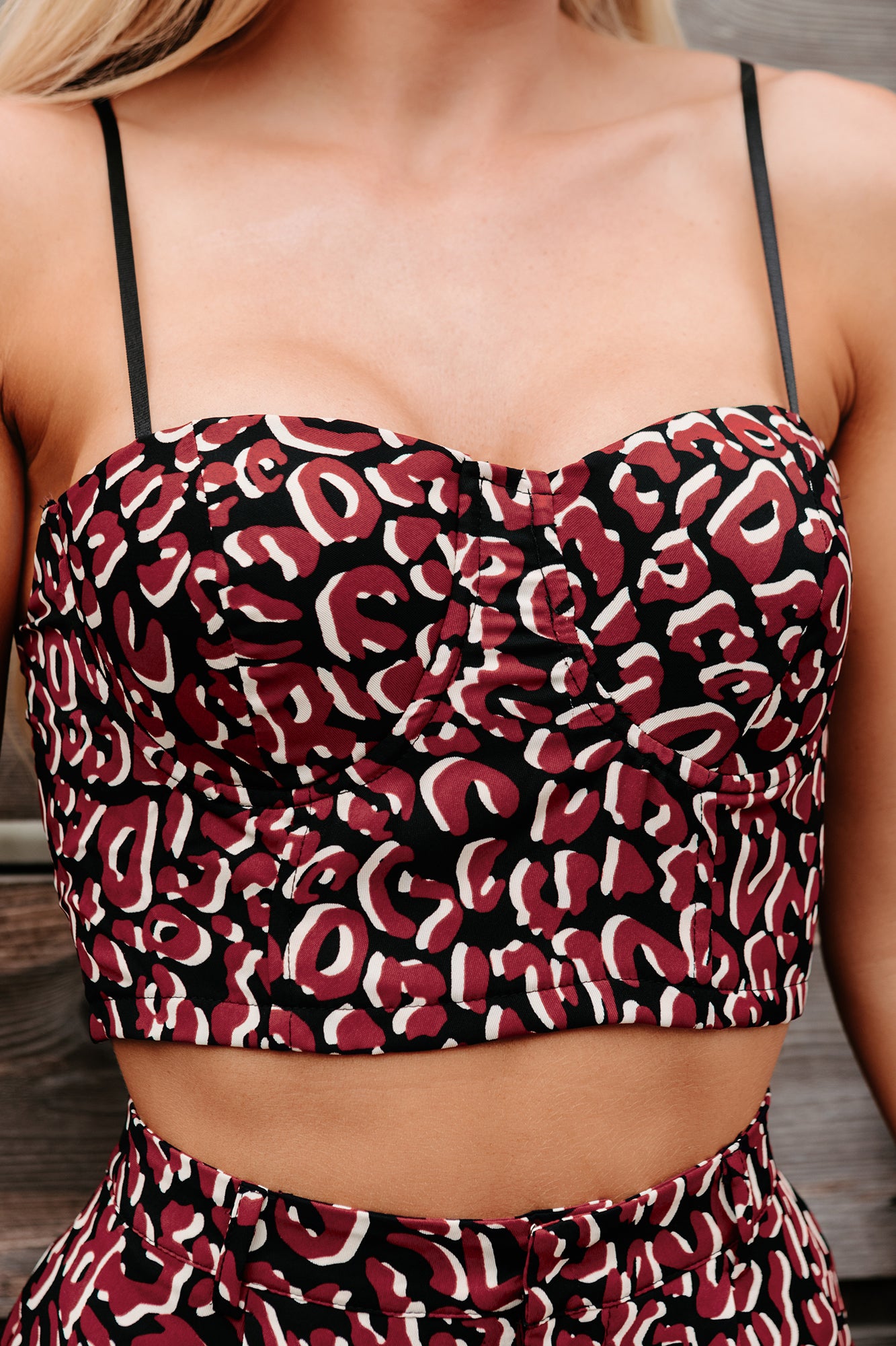 Viva Leopard Print Crop Top & Shorts Two Piece Set (Brown/Black/Cream) - NanaMacs