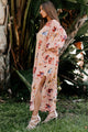 Sunny Solution Floral Print Duster Kimono (Peach) - NanaMacs