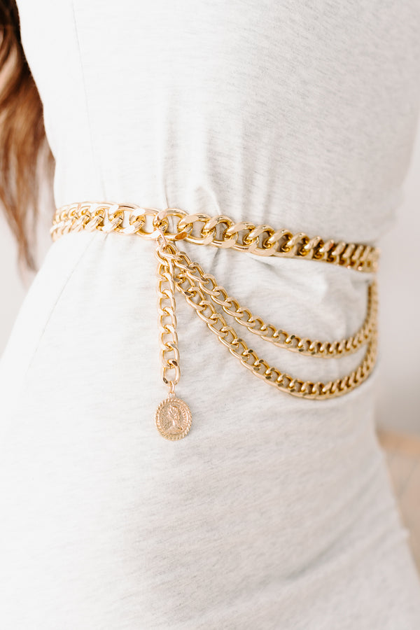 Unfazed Layered Chain Belt (Gold) - NanaMacs