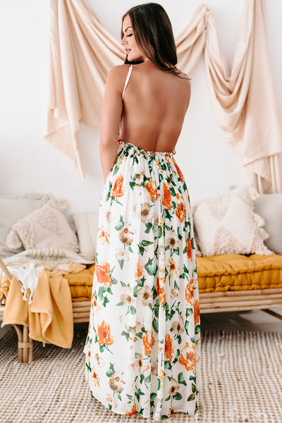 Garden Meandering Crochet Floral Maxi Dress (Floral) - NanaMacs