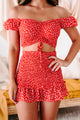 Rooting For Romance Smocked Two Piece Set (Red) - NanaMacs
