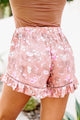 Candid Comments Ruffled Floral Print Shorts (Rose/Ivory Floral) - NanaMacs