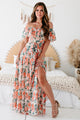 All My Adoration Off The Shoulder Floral Maxi Dress (Taupe) - NanaMacs