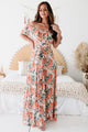 All My Adoration Off The Shoulder Floral Maxi Dress (Taupe) - NanaMacs