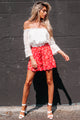 Daisy Dear High Rise Ruffled Floral Print Shorts (Red) - NanaMacs
