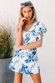 Sunset By The Sea Floral Print Two Piece Set (Dark Blue) - NanaMacs