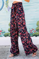 Instant Infatuation Floral Wide Leg Pants (Navy Multi) - NanaMacs