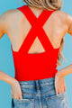 Follow Up Cross-Back Bodysuit (Red) - NanaMacs