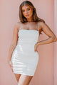 Call It Off Cowl Neck Mini Dress (Off White) - NanaMacs