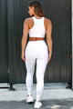 "I Don't Sweat, I Glisten" Iridescent Print Activewear Set (White) - NanaMacs