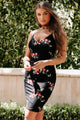 Sweeter Than Before Floral Embroidered Mesh Midi Dress (Black) - NanaMacs