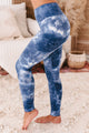 Quiet Meditation Watercolor Print Activewear Set (Blue Cloud) - NanaMacs