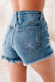 Wilhelmina High Rise Button-Down Distressed Denim Shorts (Medium Denim) - NanaMacs