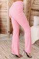 Nightlife Necessity Cropped Corset & Flared Pants Set (Pink) - NanaMacs