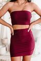 Can't Be Forgotten Ribbed Two Piece Set (Burgundy) - NanaMacs