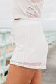 Sandy Shores Mesh/Net Crop Top & Shorts Set (White) - NanaMacs