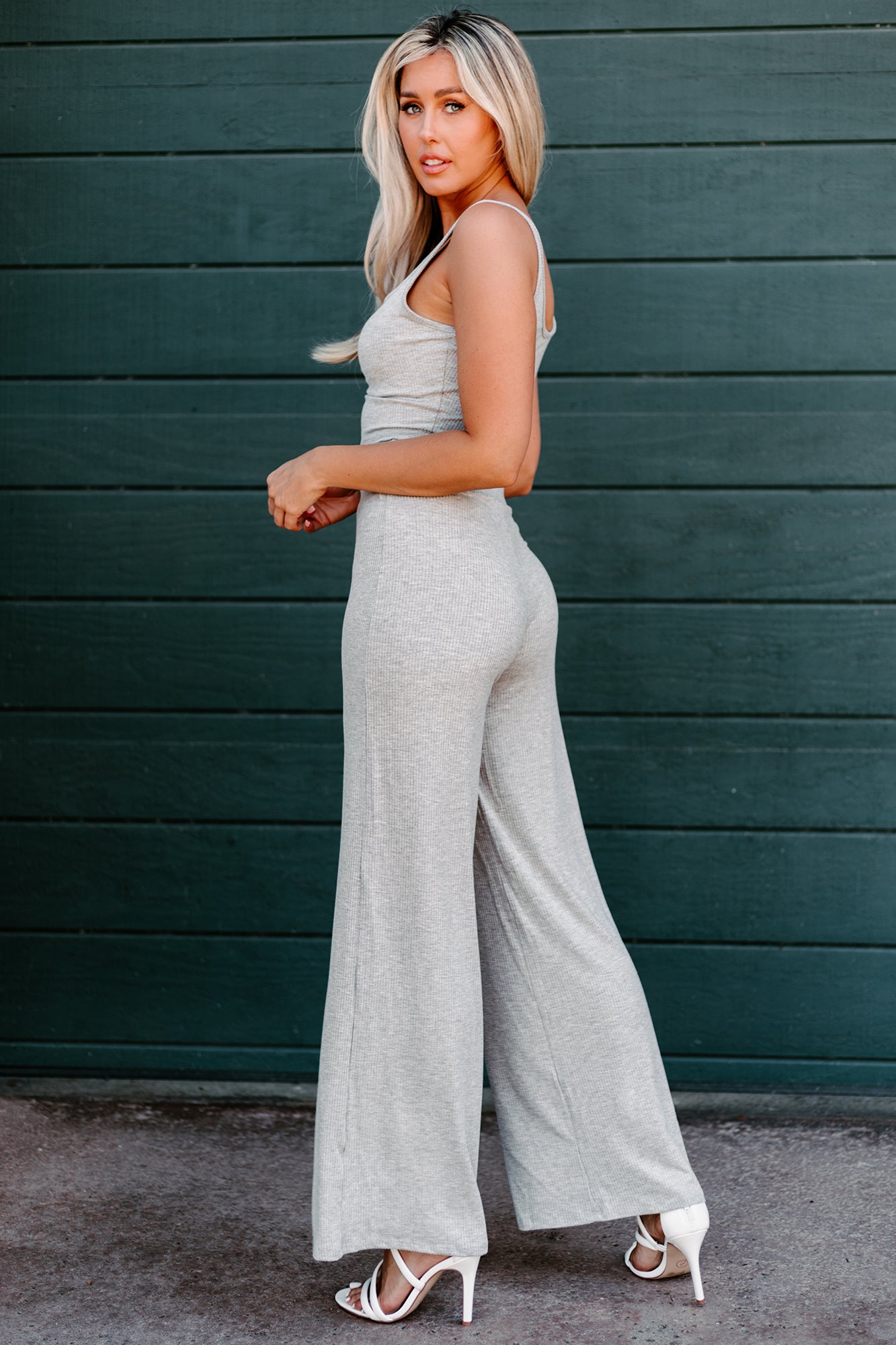 Rest & Relaxation Ribbed Two-Piece Set (Heather Grey) - NanaMacs