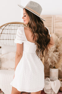 Letters Of Love Eyelet Babydoll Dress (White) - NanaMacs