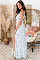 Style Report Printed Tie-Back Maxi Dress (French Blue) - NanaMacs