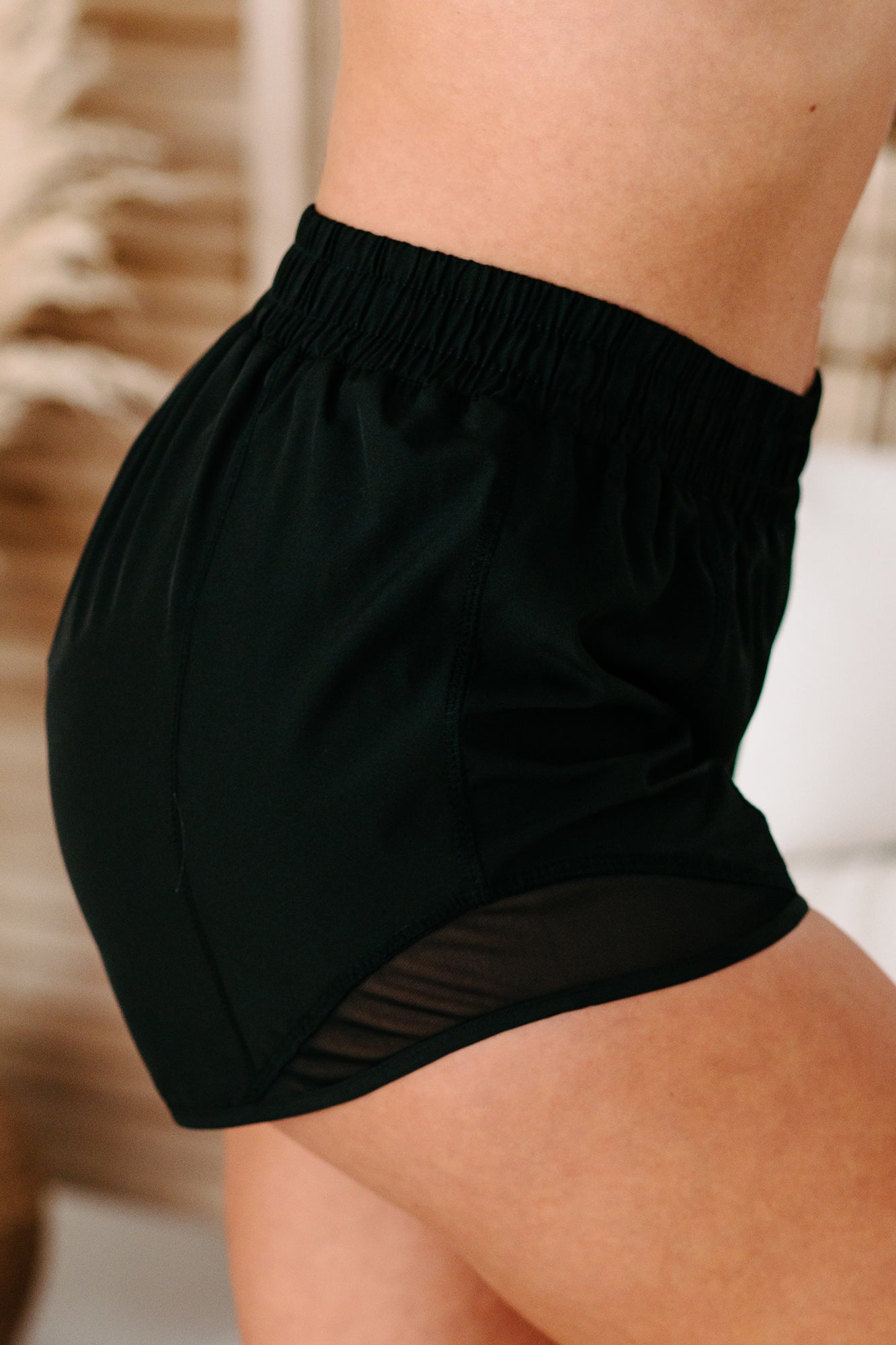 Push Yourself Side Mesh Active Shorts (Black) - NanaMacs