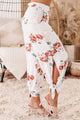 Cabana Casual Floral Print Tie Ankle Pants (Ivory) - NanaMacs