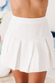Match Point Pleated Mini Skirt (Ivory) - NanaMacs