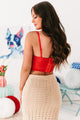 In Total Control Faux Suede Bustier (Red) - NanaMacs
