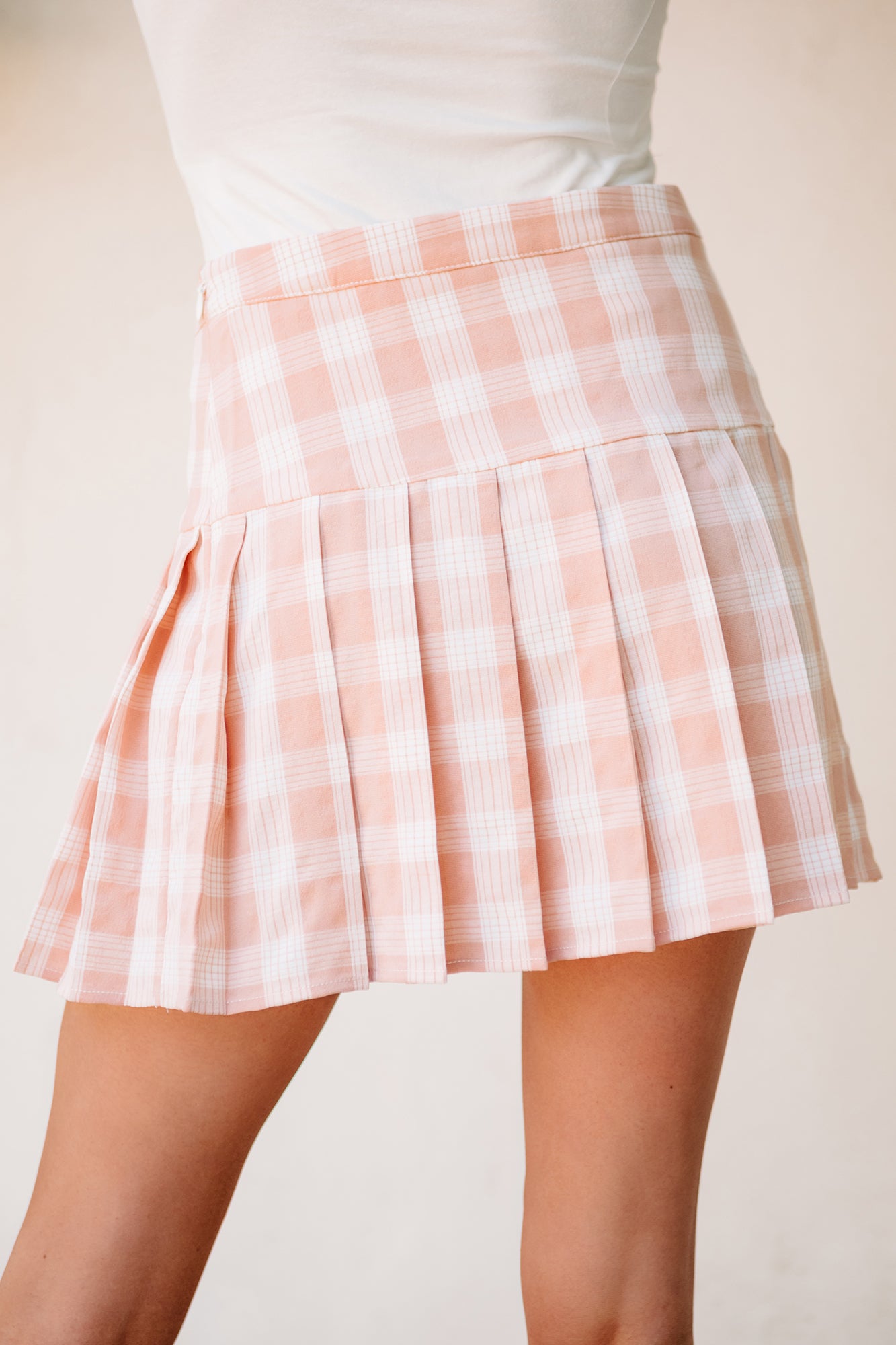 Best In Class Plaid Pleated Mini Skirt (Pink) - NanaMacs