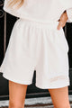 She's A "Natural" French Terry Embroidered Sweat Shorts (Off White) - NanaMacs