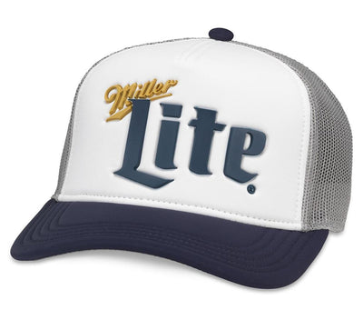 "Miller Lite" Vintage Mesh Trucker Cap (Navy/White) - NanaMacs