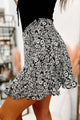 Simply A Sweetheart Floral Ruffle Skirt (Black) - NanaMacs