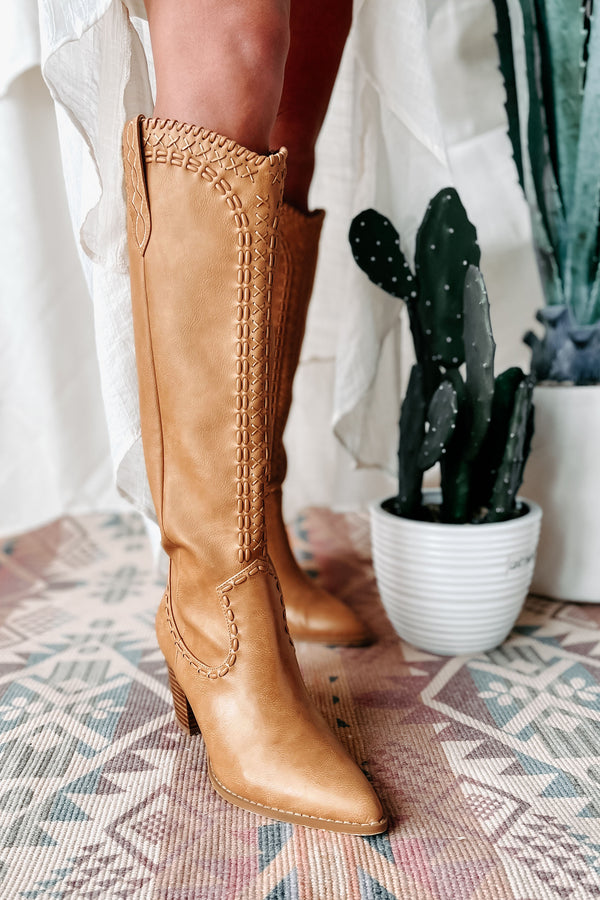 IMPERFECT Finley Billini Knee High Western Boots (Camel) - NanaMacs