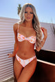 Wave Break Retro Print Bikini Set (Orange Multi) - NanaMacs