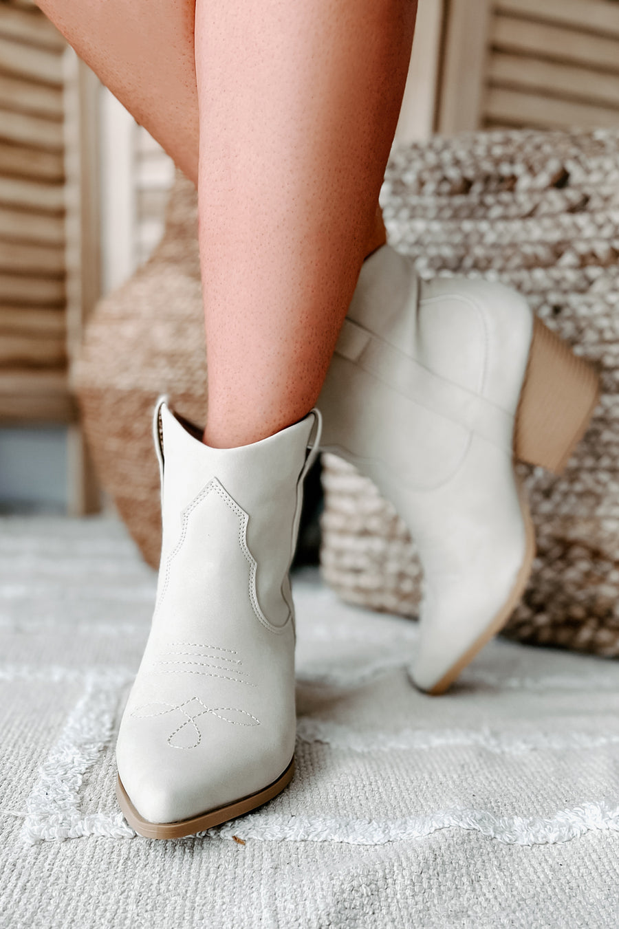 Queen Of The Ranch Western Booties (Stone Nubuck) - NanaMacs