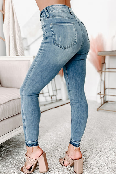 Dream A Little Deeper Mid-Rise Skinny Jeans (Light Denim) - NanaMacs