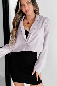 Right On Task Faux Leather Crop Jacket (Lilac) - NanaMacs