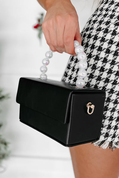 I'm On The List Faux Leather Box Bag (Black) - NanaMacs