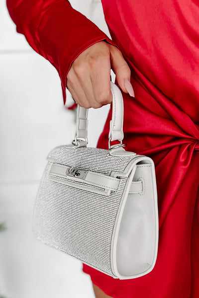 Friends In High Places Rhinestone Evening Bag (Silver) - NanaMacs