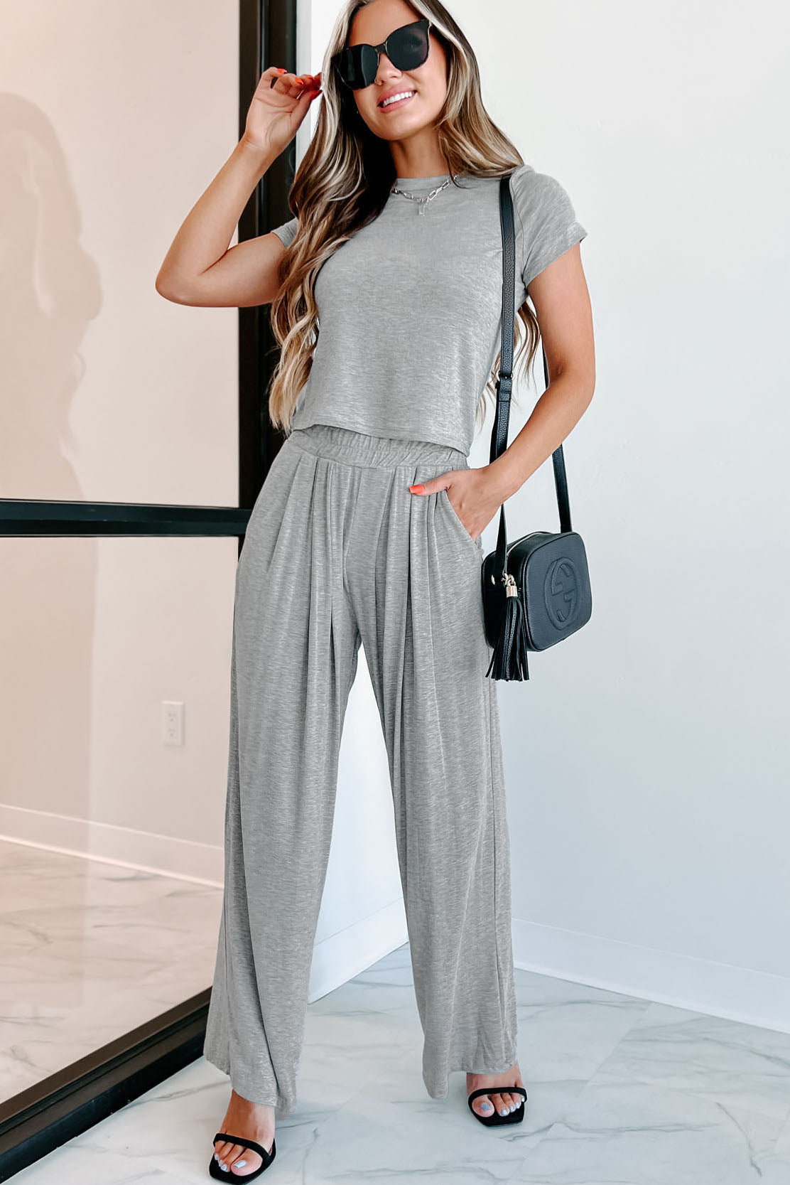 Printed Two Piece Palazzo Pants Set With Wide Leg And Lapel Shirt Elegant  And Casual Loose Fit From Hehuixiang, $25.71 | DHgate.Com