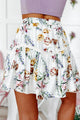 Petal Perfection Floral Mini Skirt (White/Floral) - NanaMacs