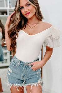 Delicate Decisions Tiered Sleeve Bodysuit (Cream) - NanaMacs