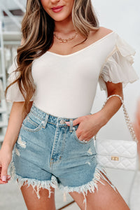 Delicate Decisions Tiered Sleeve Bodysuit (Cream) - NanaMacs