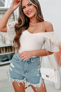 Delicate Decisions Tiered Sleeve Bodysuit (Cream) - NanaMacs